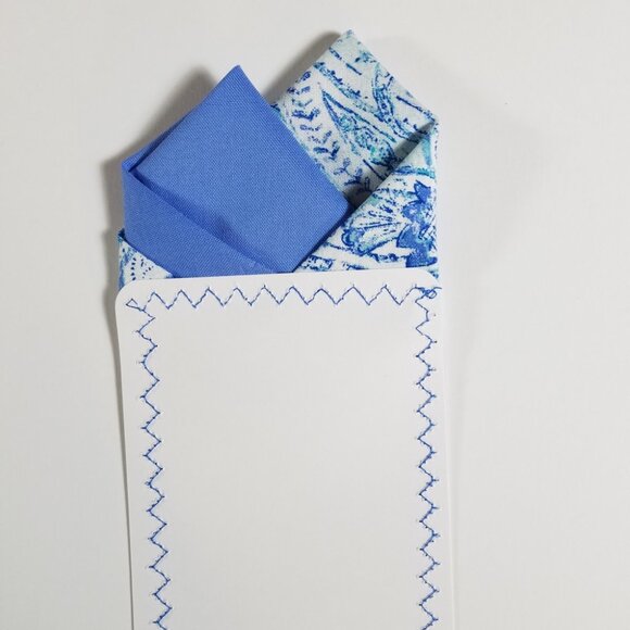 NEW - Contrasting Color 100% Cotton Pre-Folded Pocket Square Handkerchief Insert - Picture 6 of 8